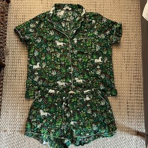 PrintFresh Unicorn Garden Juniper Short Sleep Set